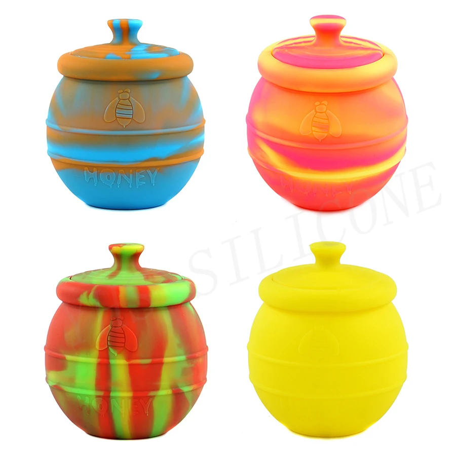 High Quality Silicone Sweet Honey Jars And Pots With Lid & Silicone