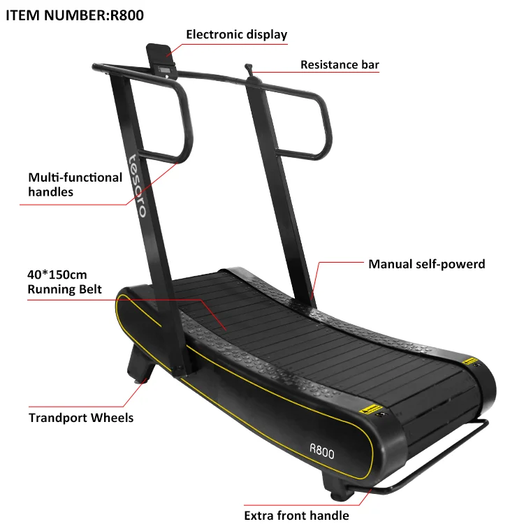 Multifunction Manual Treadmill Comfortable Smooth Curved Manual