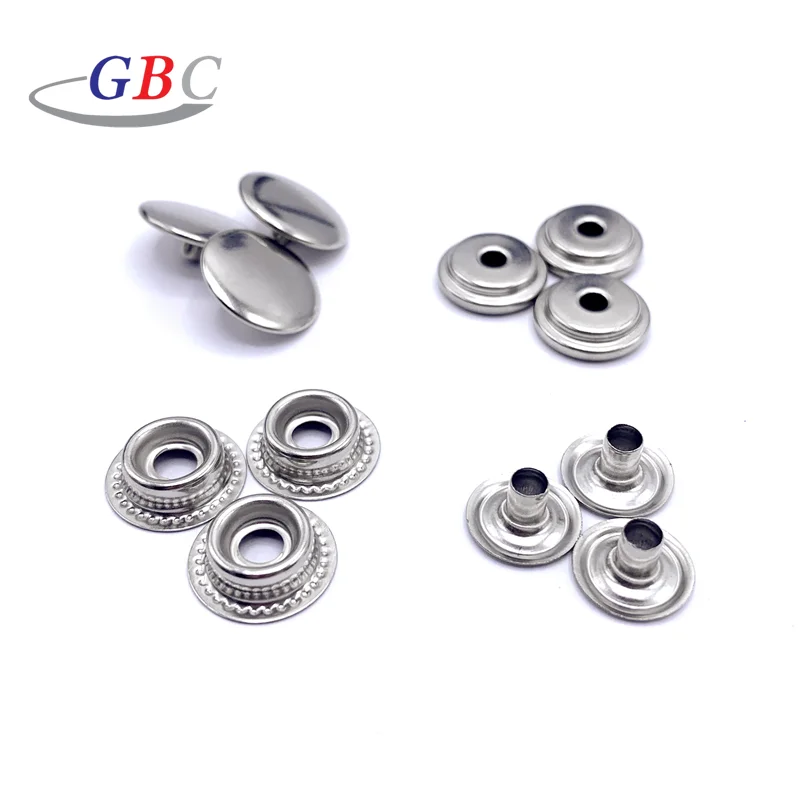 Stainless Steel Flat Top Snap Button Fastener For Leather - Buy Snap ...