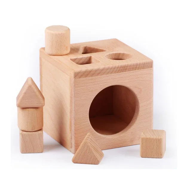Wooden Shape Sorter Box Baby Geometric Building Block Sorting