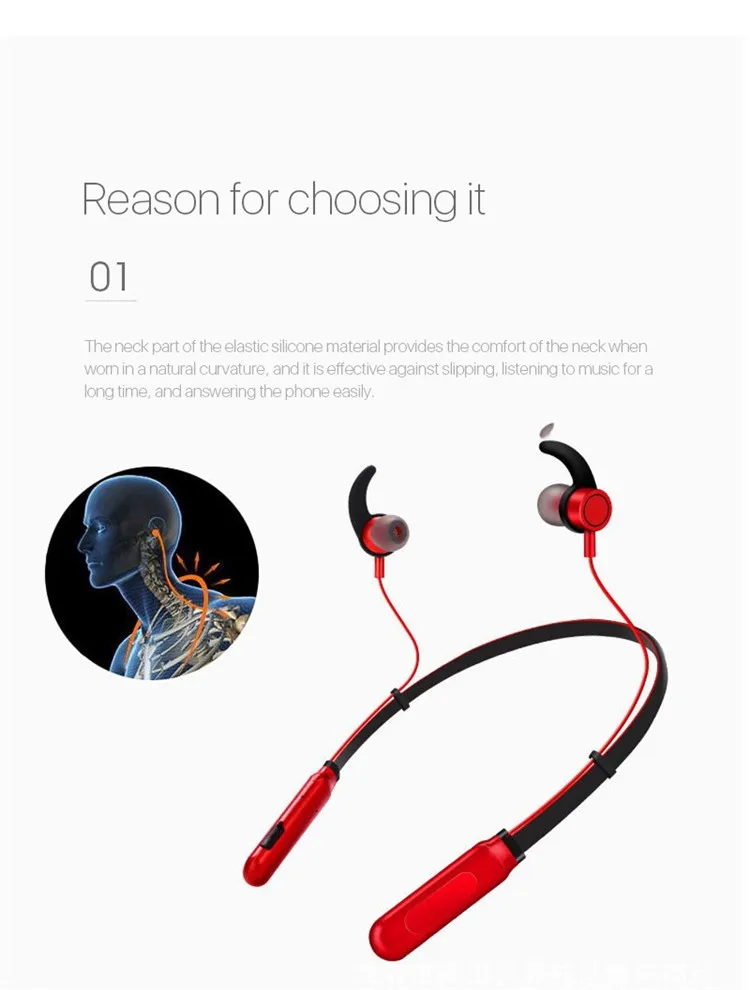 Waterproof Sport Neckband Bluetooths headphone Mini wireless Magnetic Earphone Wireless M9 - ANKUX.COM