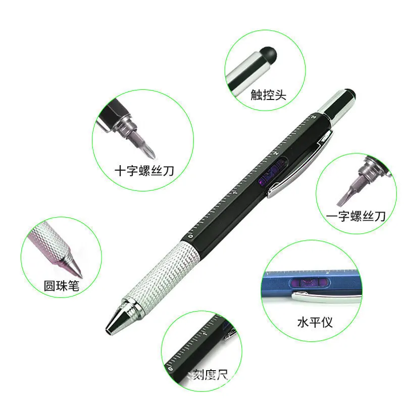 Multifunction Level Tool Pen With Stylus Level Flathead Screwdriver