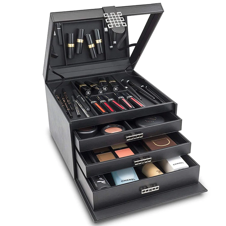 QLoztyse Transparente Make-up-Pinsel-Tasche – Kosmetik-Organizer Mit Verstellbaren Fächern, 28x18x22 Cm