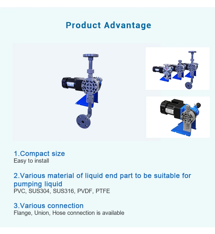 Chemical Dosing Chemical Injection Diaphragm Pump Low Duty Small Pump Compact Size Metering Pump