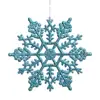 Plastic Snowflake Ornaments tiny 24pcs Sparkling turquoise Iridescent Glitter Snowflake Ornaments for Decoration