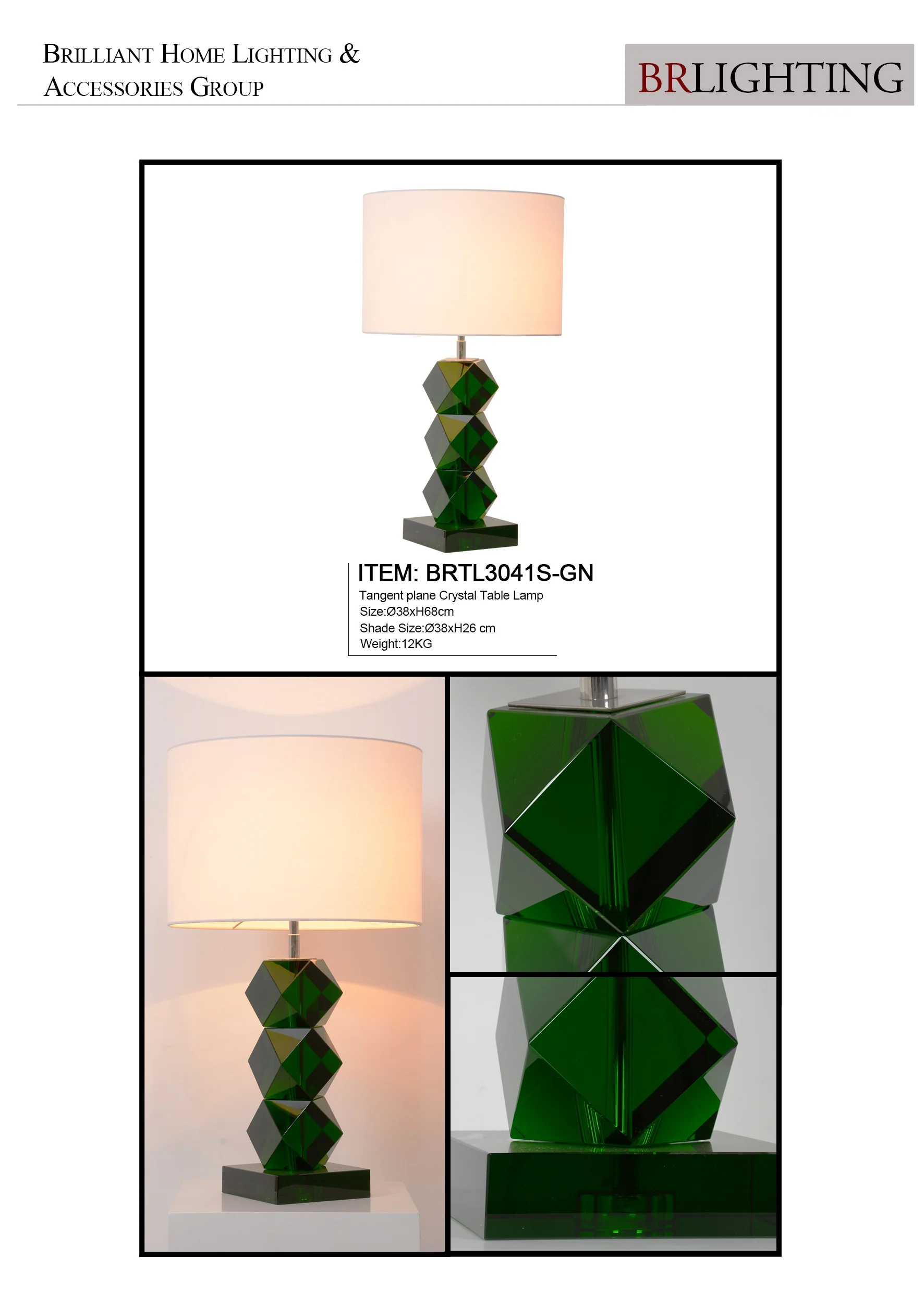 Luxury Modern Geometric Plane Crystal Bedside Green Table Lamp For Hotel Living Room
