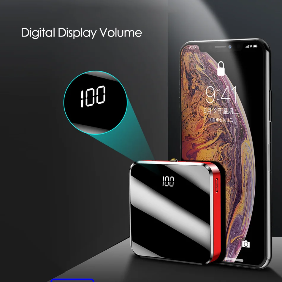 Shenzhen electronics new products double USB portable charger mobile pocket mini credit card size power bank 10000mah - ANKUX.COM