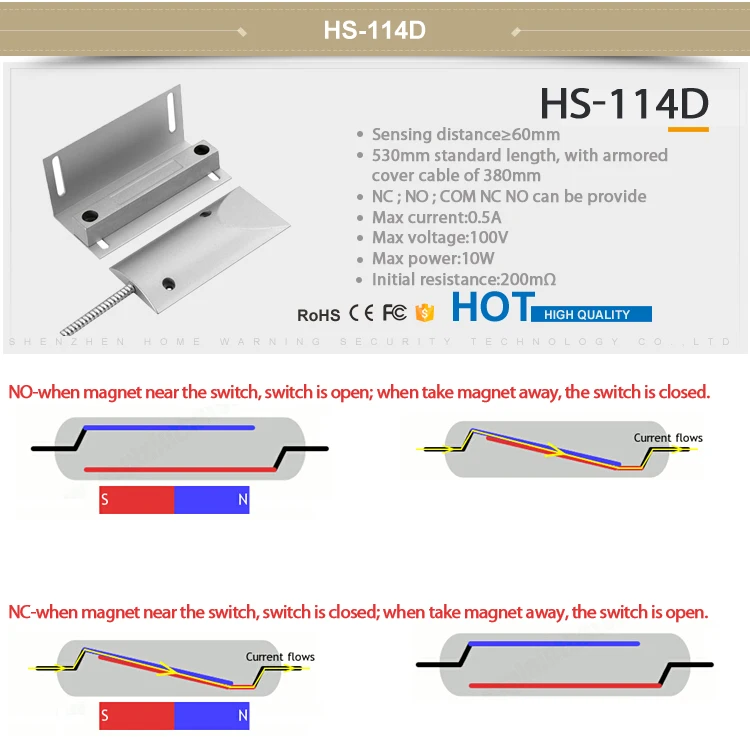 Zinc Alloy 2 Wire Nc Door Magnetic Contact Garage Door Alarm Sensor Buy Garage Door Alarm Sensor Door Magnetic Contact Nc Door Magnetic Contact