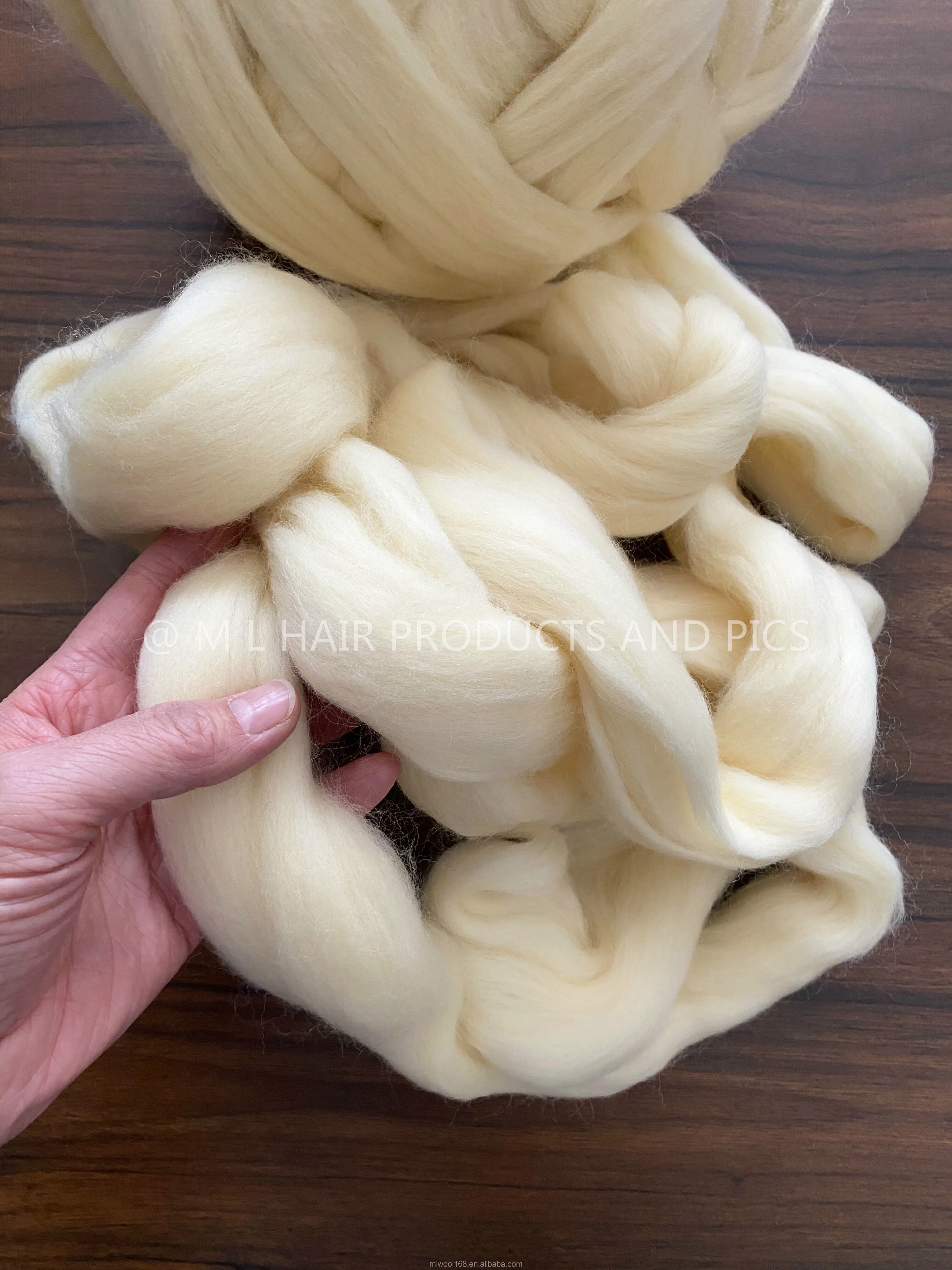 Drop Shipping 100 Australian Merino Wool Roving Top Thick Yarn Cream