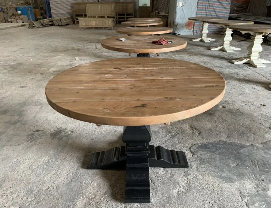 Vietnam Antique Recycle Wood Round Dining Table Sk470 Buy Dining
