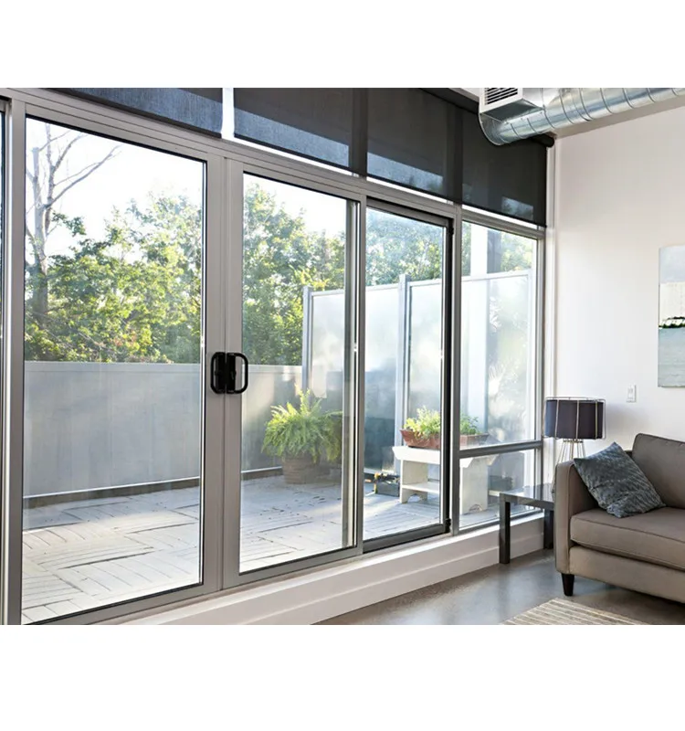 Interior french balcony sliding aluminum doors sliding doors with blinds between glass