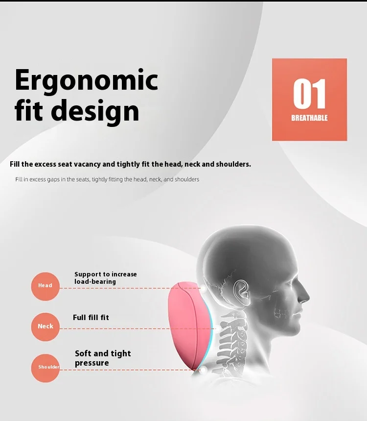 Car Headrest Neck Pillow Summer Driving Airline Grade Neck Cushion Leather Material for Car and Aviations Seat factory