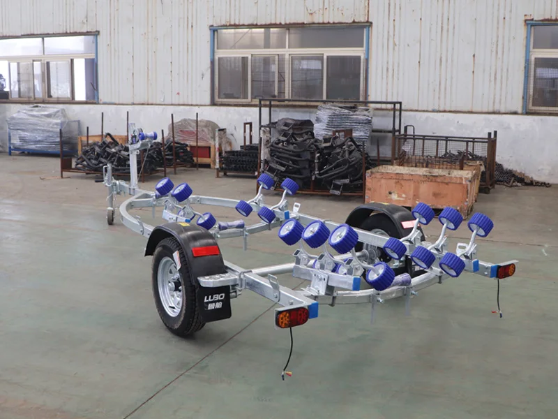 LUBO Manufacturer Supply 3 meters to 9 meters rib boat trailers inflatable boat trailer fiberglass boat trailers