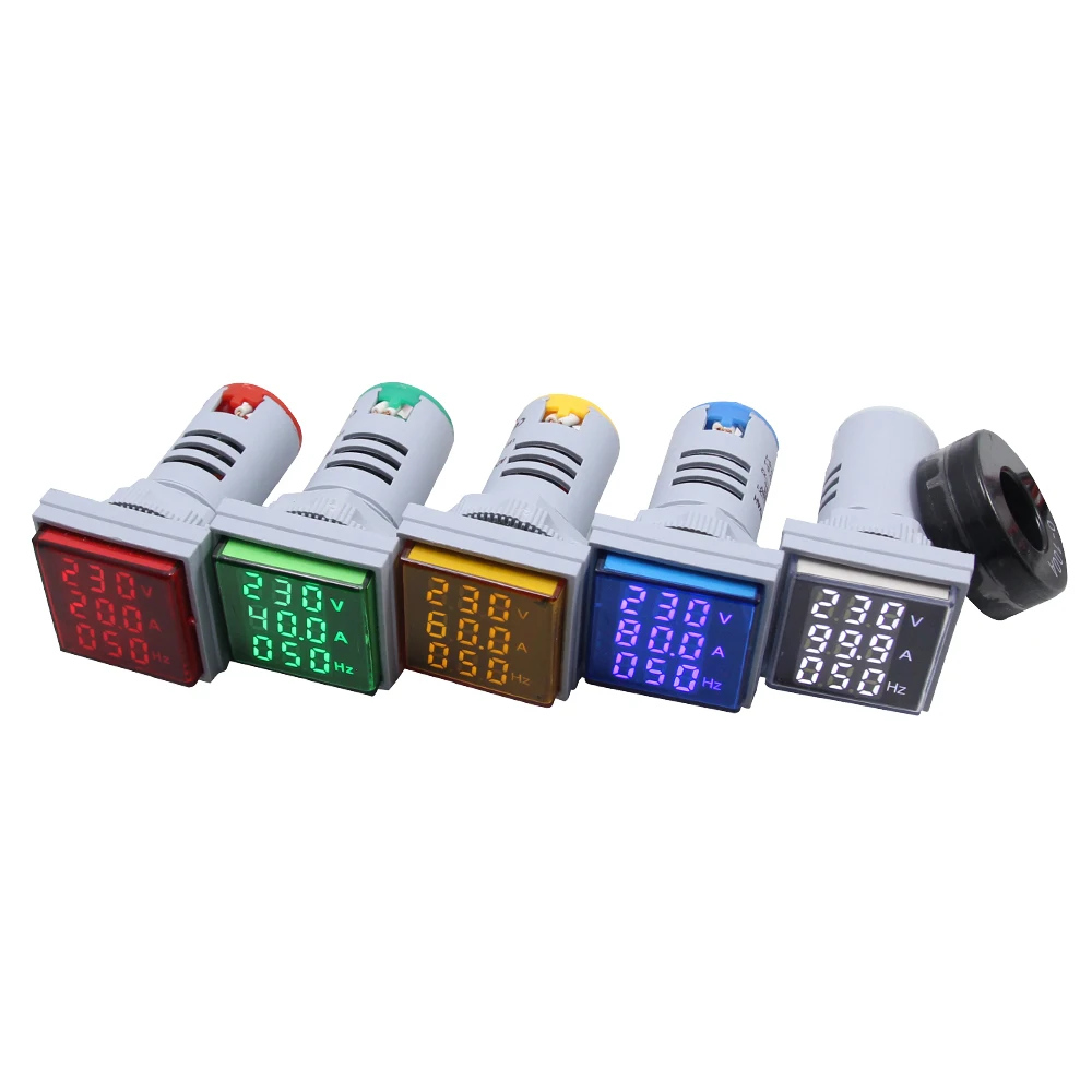 22mm Ce Led Square Mini Crystal Membrane Digital Display Hz Hertz Frequency Meter Indicator Lamp Measuring Range 0-99hz Freq