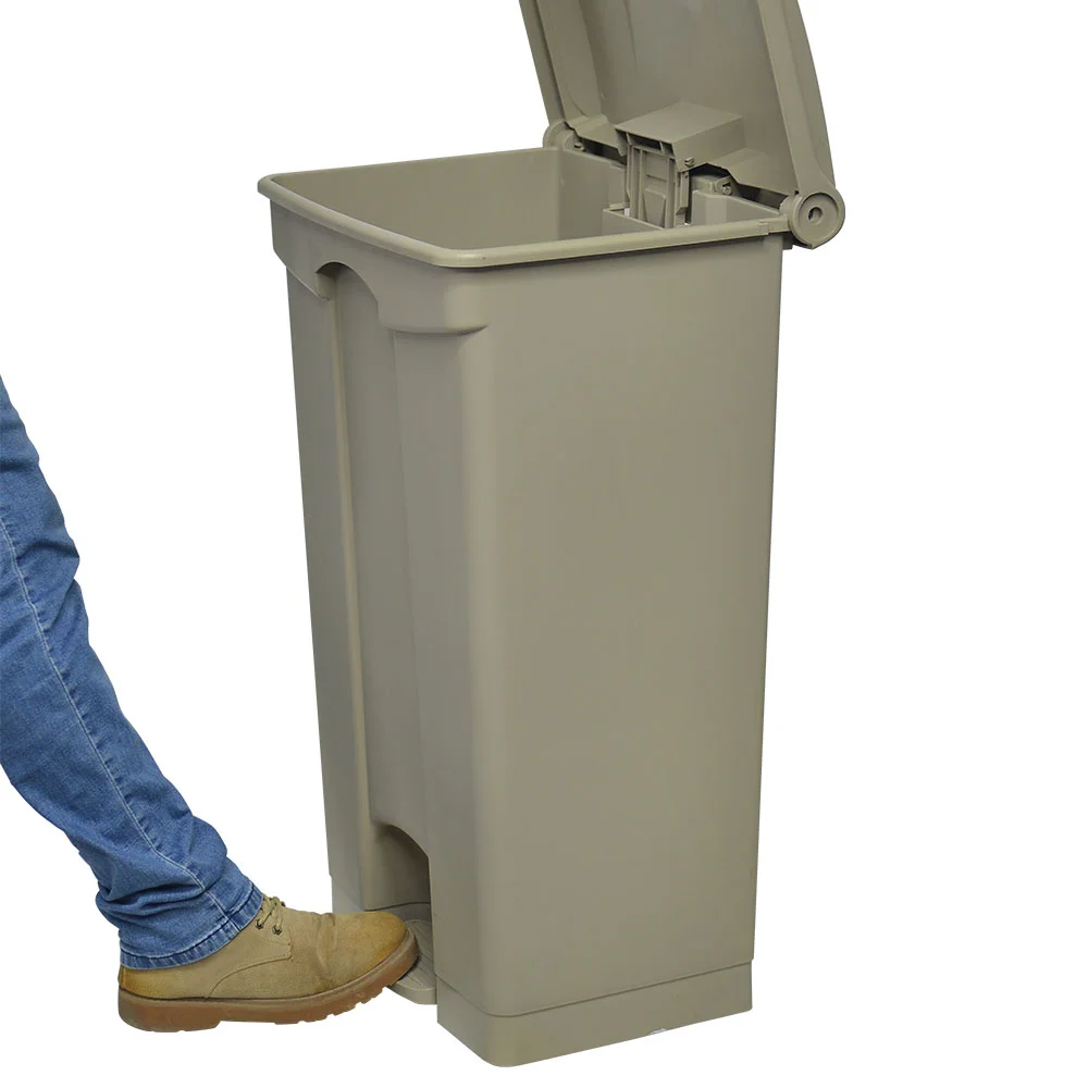 Bulk Plastic Trash Cans 13 Gallon Sanitary Kitchen Black Foot Pedal