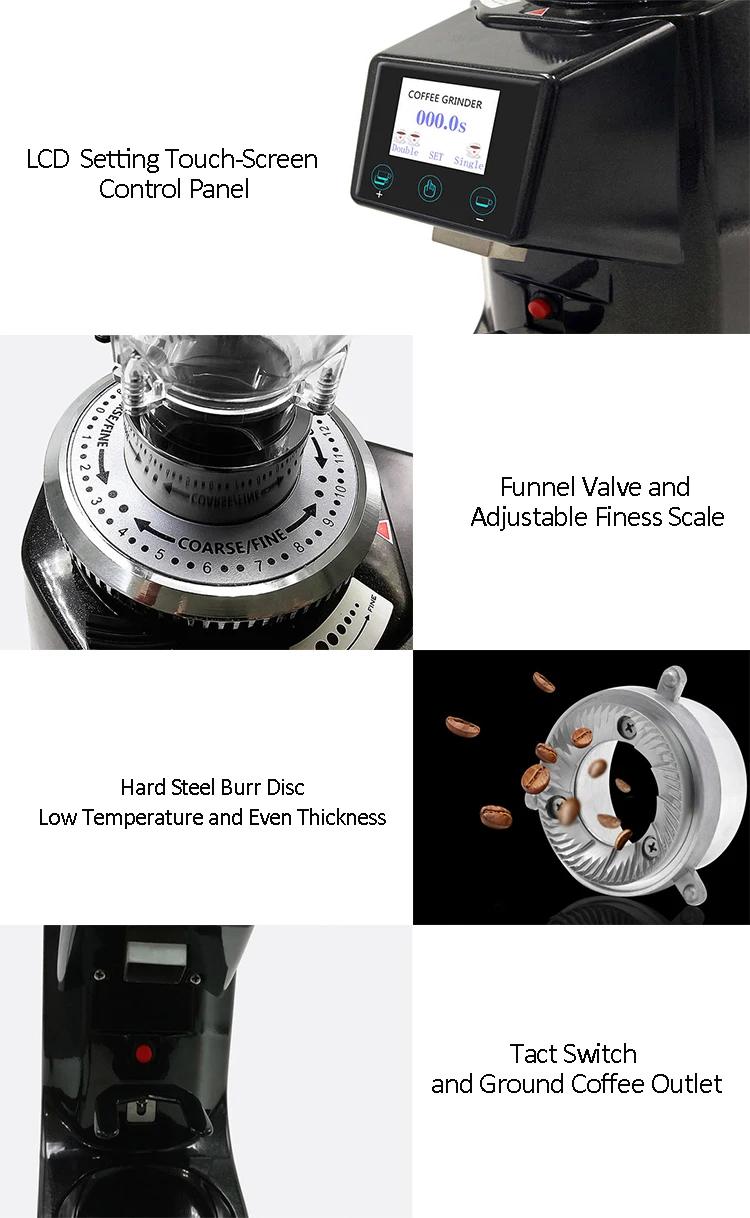 Automatic G64 Industrial Conical Burr Flat Professional Espresso