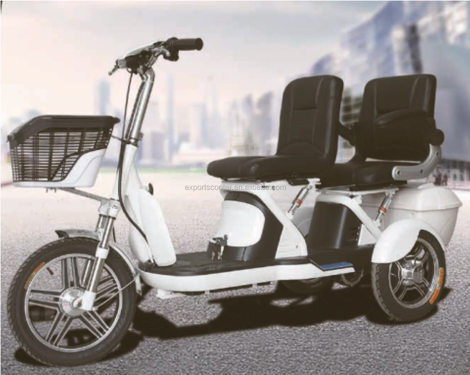 48v 350w Electric Tricycle Two Seats With Front And Rear Basket Buy
