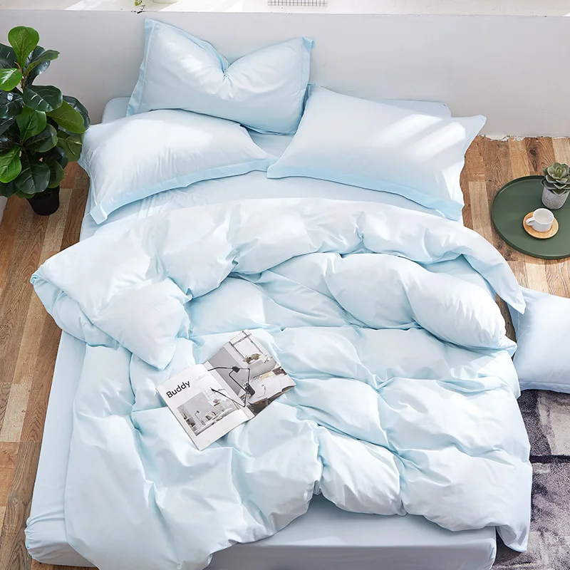 G&d Wholesale 100 Cotton 4 Piece Plain Dyed Bed Sheet Set Bedding Set Buy Plain Dyed Bed