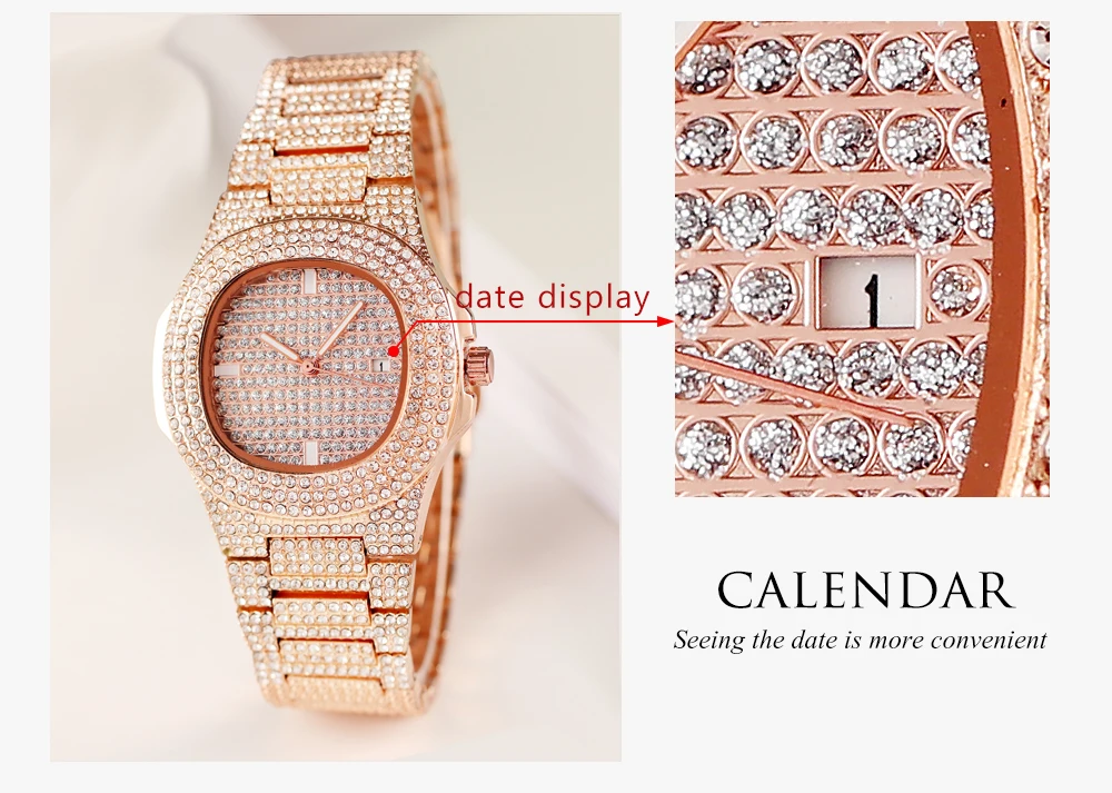 Special Stylish Style HANNAH MARTIN HM-510 Women Quartz Watches Diamond Square Stainless Steel Case Ladies Watch