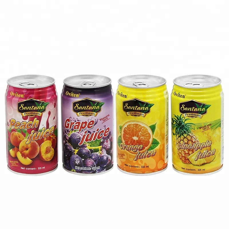 
325ml Bulk packaging canned fruit juice soft drink 