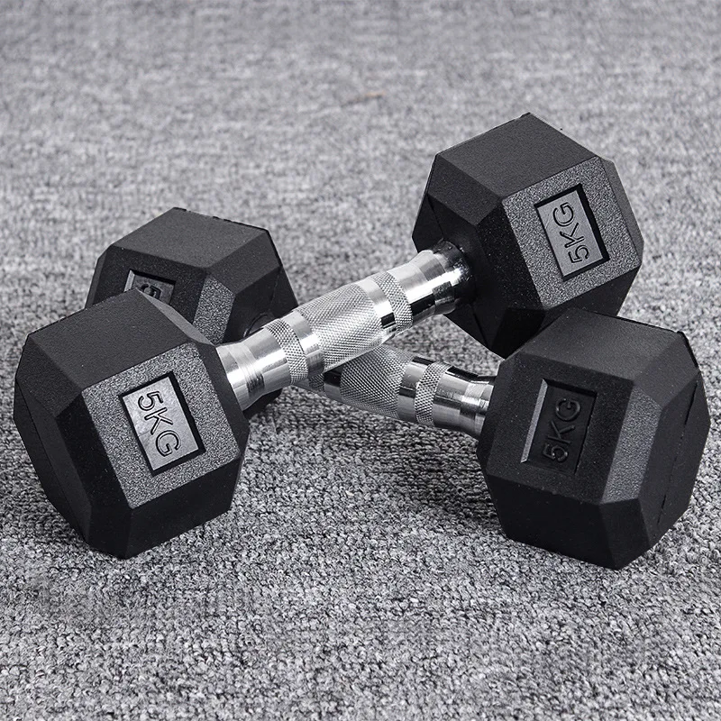 Hex Rubber Dumbbell Set