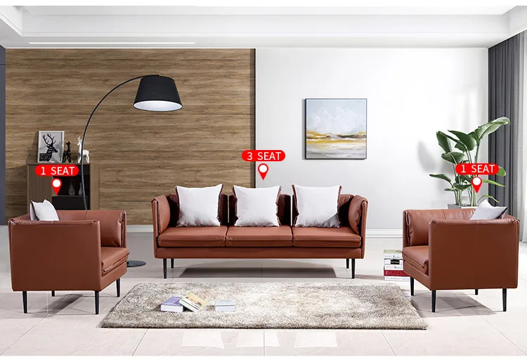 Pengpai Popular Leather Fabric 5 Seater Sofa Set Designs Modern