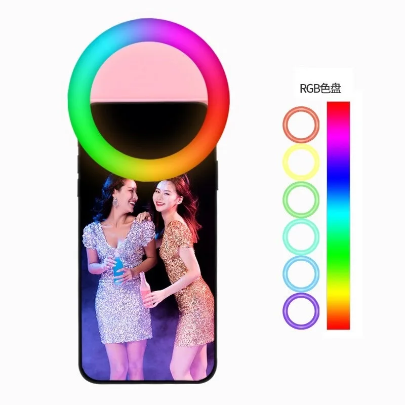Universal Led Selfie Ring Light For Mobile Phone Portable Rgb Colorful