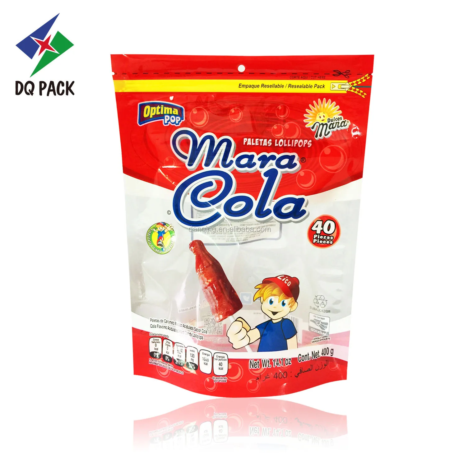 DQ PACK Food Grade Custom Mexico Candy Packaging Poly Bags