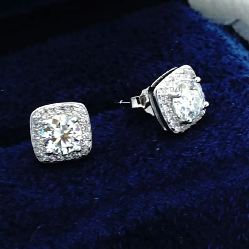 Vvs Moissanite Earring Men, Sterling Silver 925 Jewellery