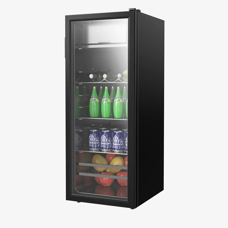 Sc-102 Portable Mini Bar Fridge Single Glass Door Refrigerators Compact ...