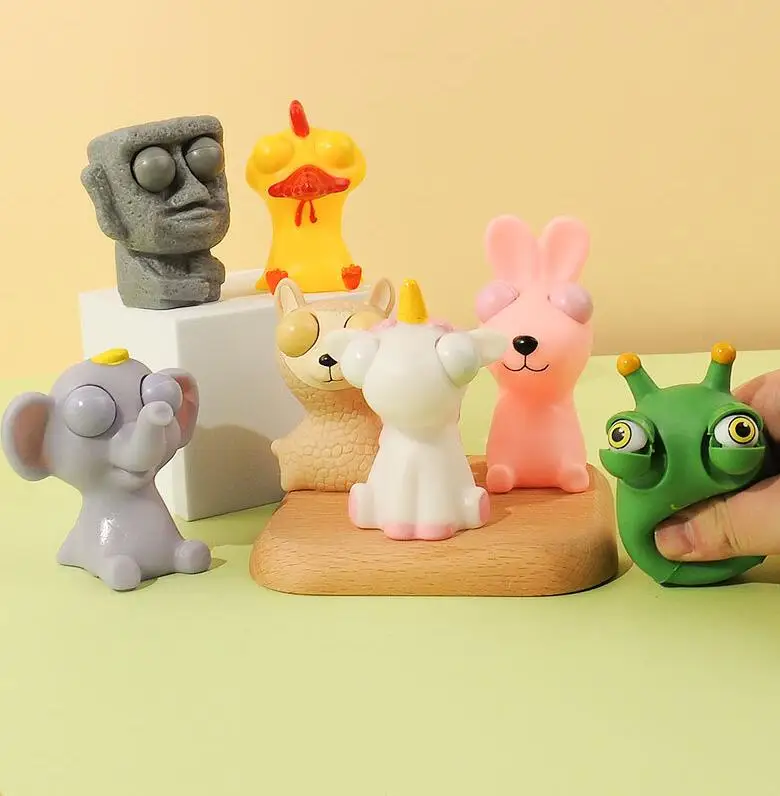 Kids Toy 2023 Art Creativity Animals With Pop Out Eyes Fun Squeeze