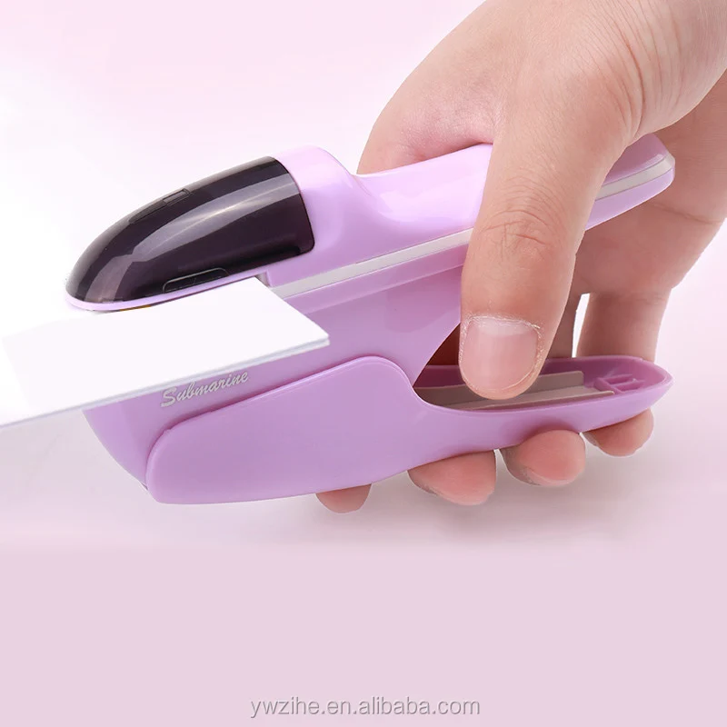 Details about   Hand-held Mini Safe Stapler without Staples Staple Free Stapleless 7 Sheets C0A4 