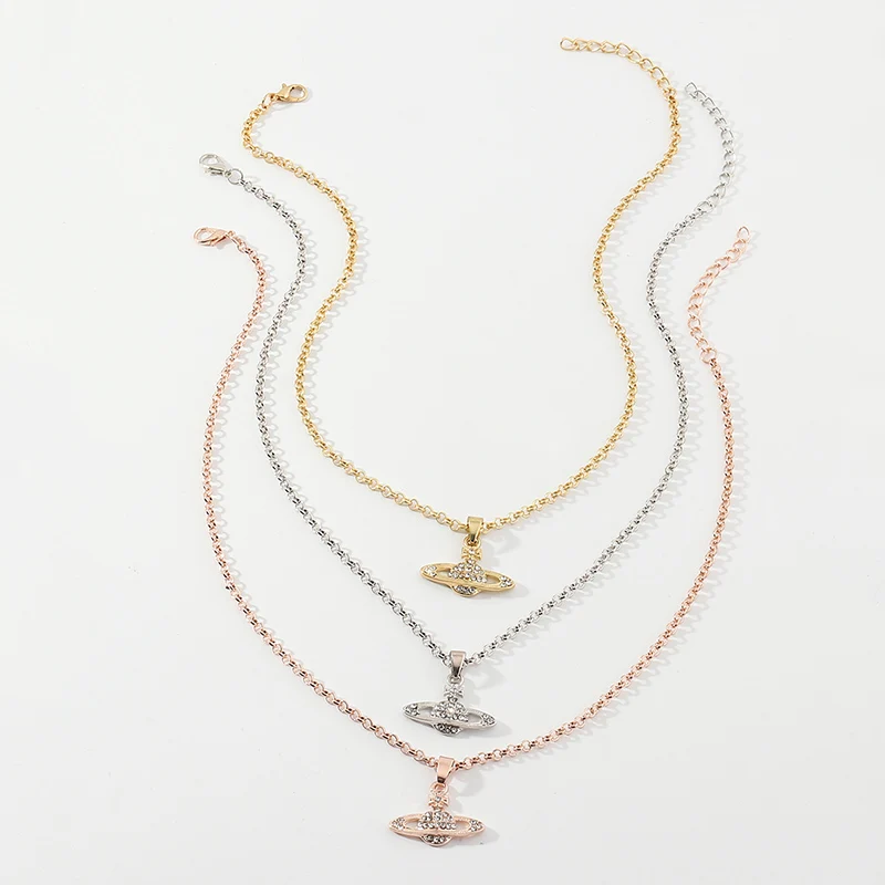

Silver Choker Planet Pearl Necklace,6 Pieces, Silver/gold/rose gold