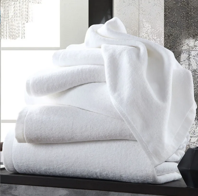 Fivestar Hotel Bath Towel Pure Cotton Thickened White Guest Towel Full