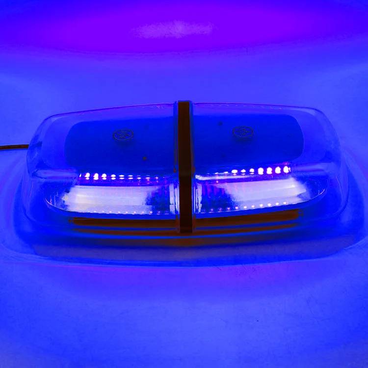 66W Blue LED warning flashing emergency mini light bar for police ambulance