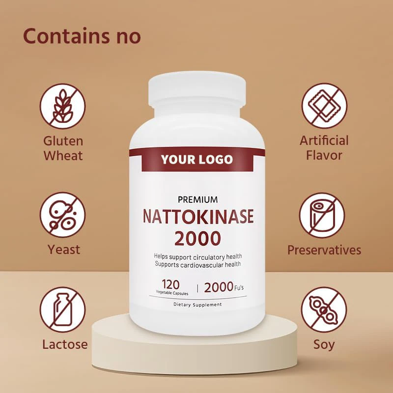 Premium Nattokinase 2000 Fu's 120 Vegetable Capsules, Helps Support Circulatory Health. Non-GMO. factory