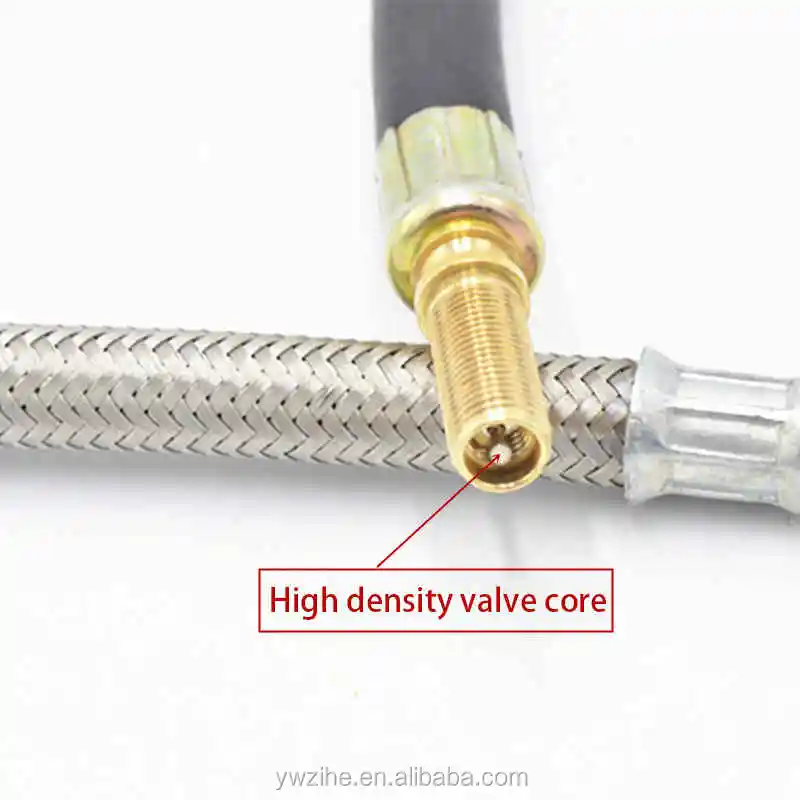 Valve Various Braided Flexible Hose Tire Valve Inflatable Rubber Hose Steel Wire Car Wheels Tyre Valve Stems Extensions Tube Adapter Fittings Color : 100mm