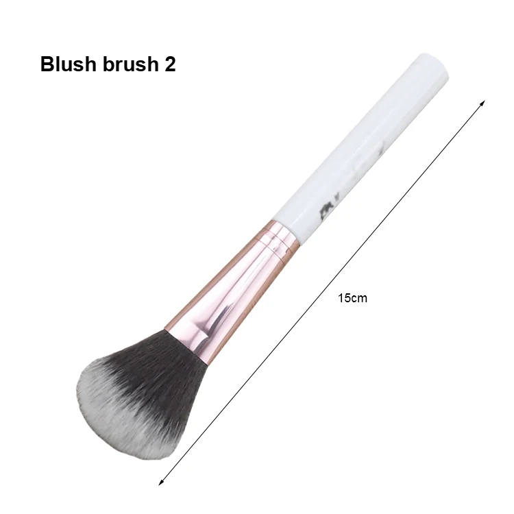 Single Nylon Hair Makeup Face Brush Angular Marble Highlight Plastic
