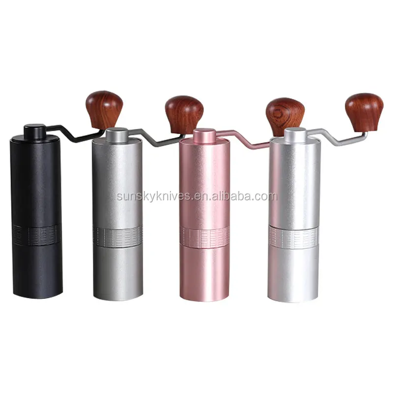 Stainless Steel Portable Burr Coffee Grinder And Faster Hand Crank