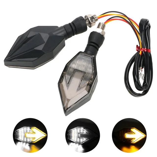 Motorcycle Side Light LED Signal Lamp Arrow Shape 12V Motorcycle Turn Signal Indicators Light White Amber Color