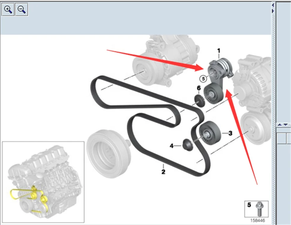 Belts, Pulleys & Brackets Genuine BMW E60 E61N E63 E64 Tensioner Pulley