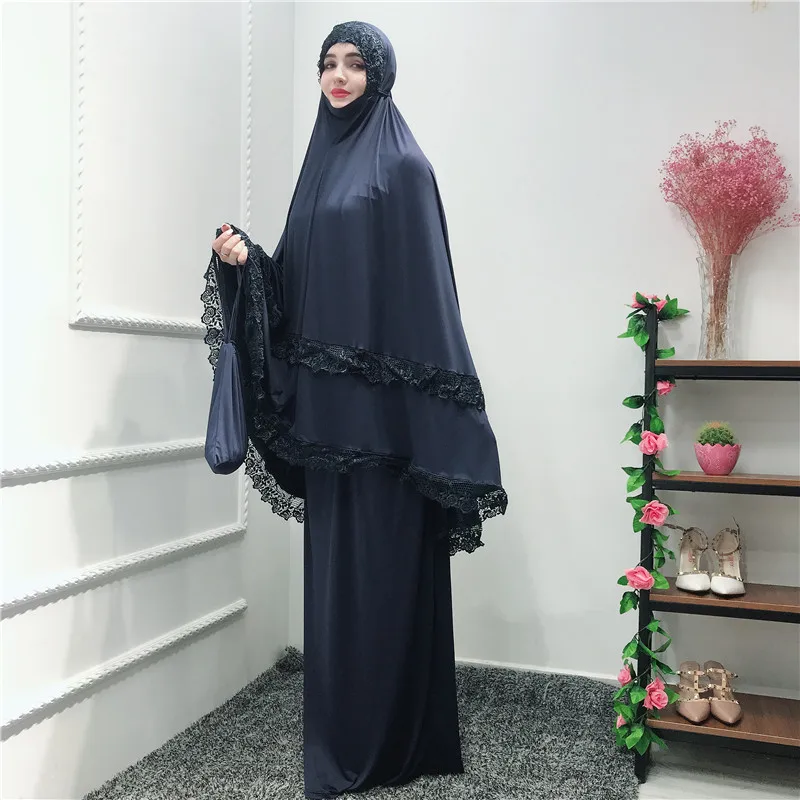 2019 Muslim Abaya Robes Arab Islamic Lace Skirts Scarf Tops Bigswing
