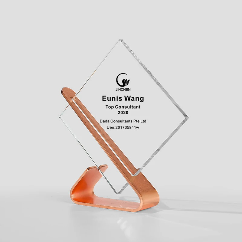 Cheap glass plaque employee recognition awards trophies customized or blank wholesale factory