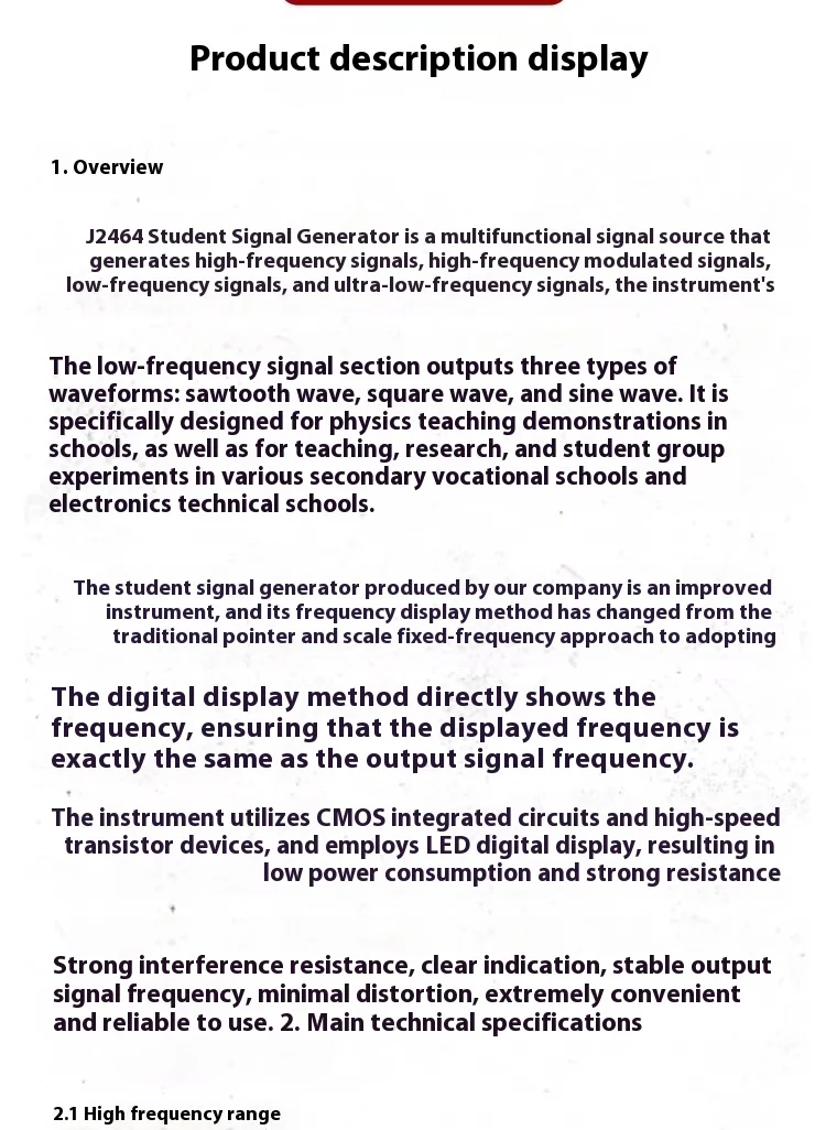 High Frequency Modulation and Low Frequency Signal Teaching Instrument ...