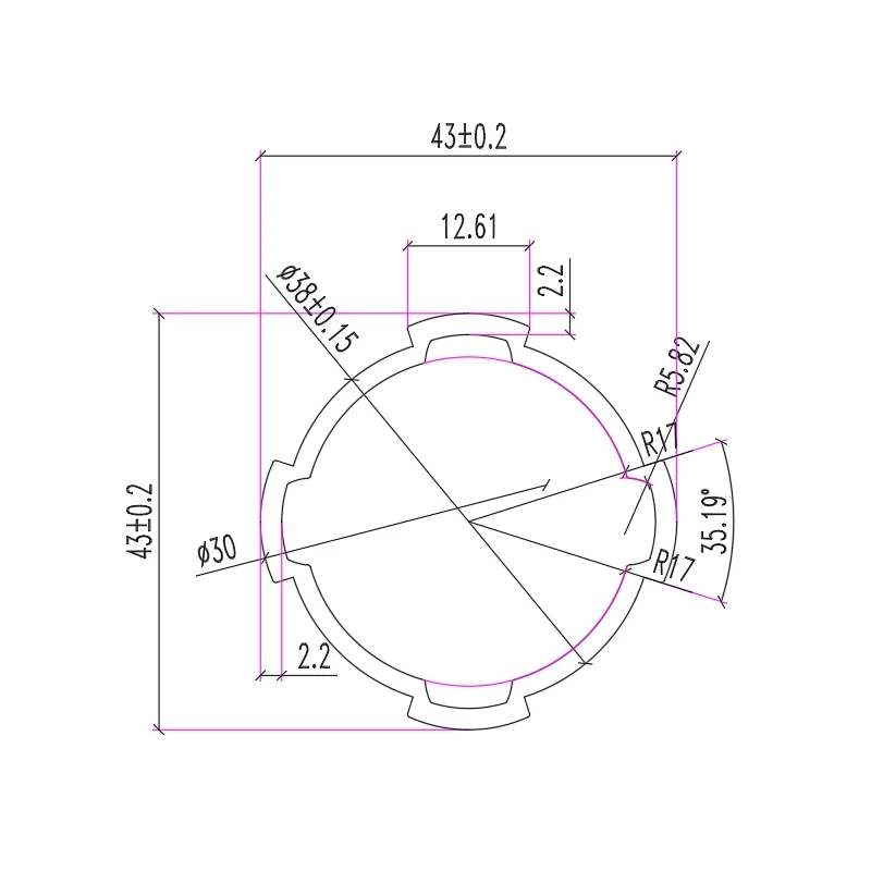 product 43mm series basic lean pipe aluminum alloy lean tube third generation lean pipe profile accessories joint connectors workbench-16