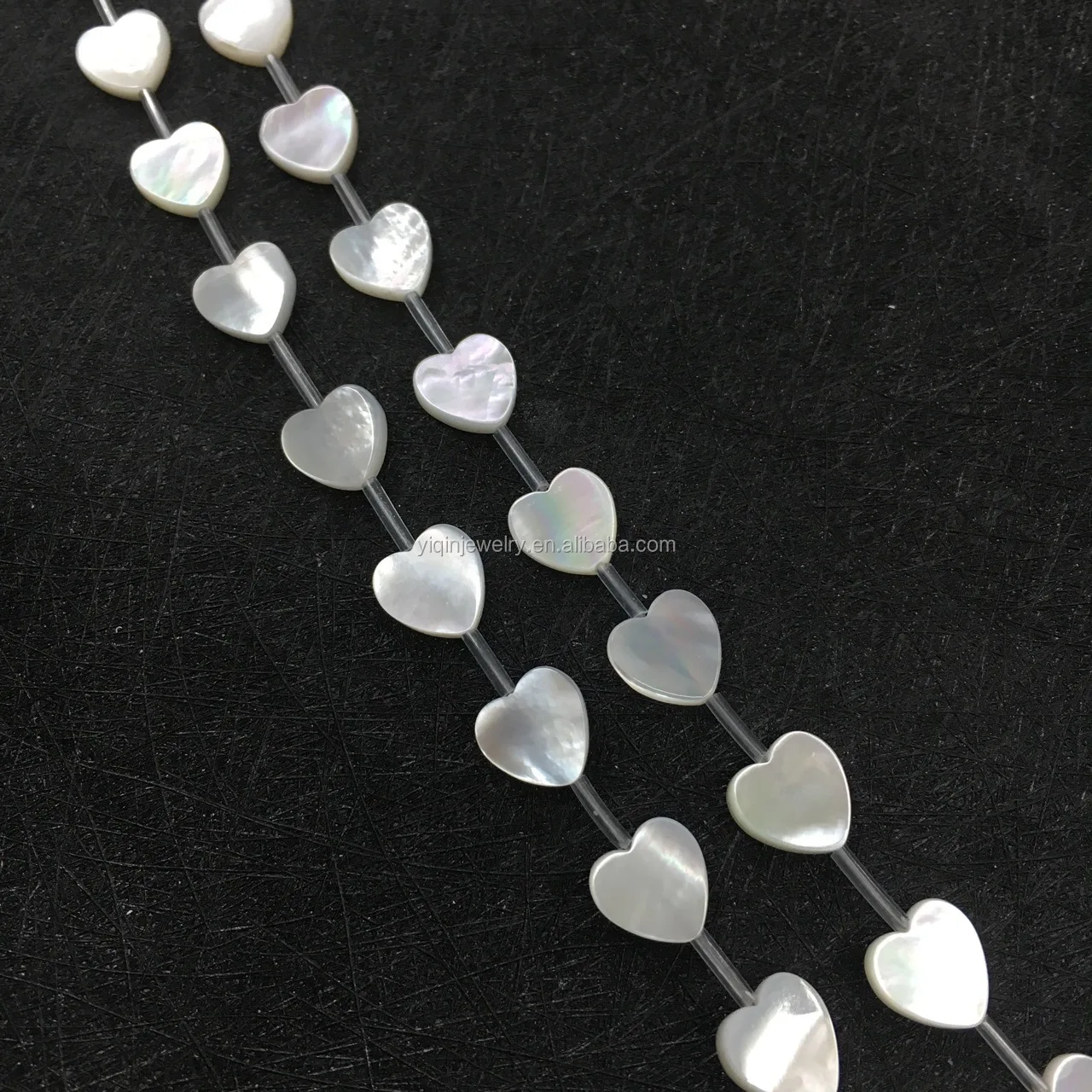 mother of pearl heart beads