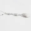 Teardrop Necklace in Zinc Alloy Brushed Pendant Silver Plated Long Chain Jewelry