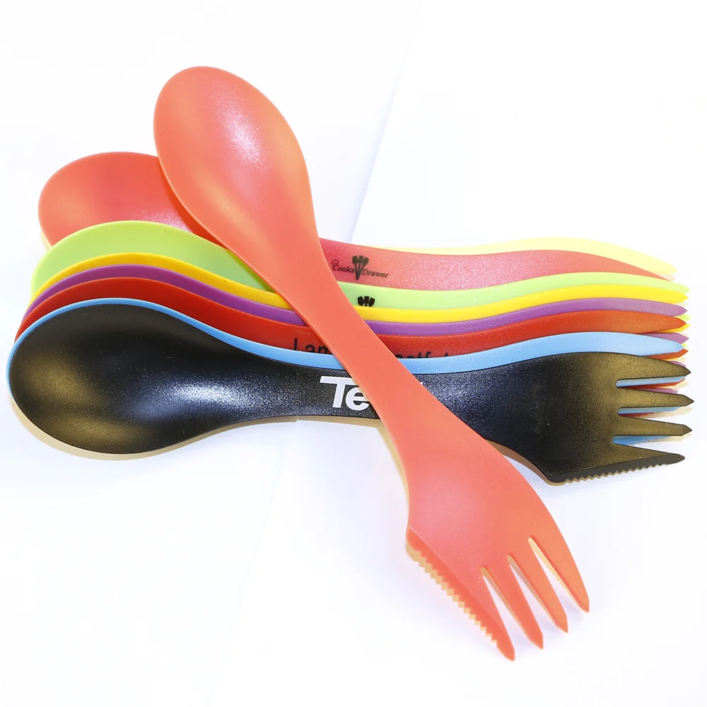 Camping Plastic Sporks 3 In 1 Spoon Fork And Knife Utensils Kit For ...
