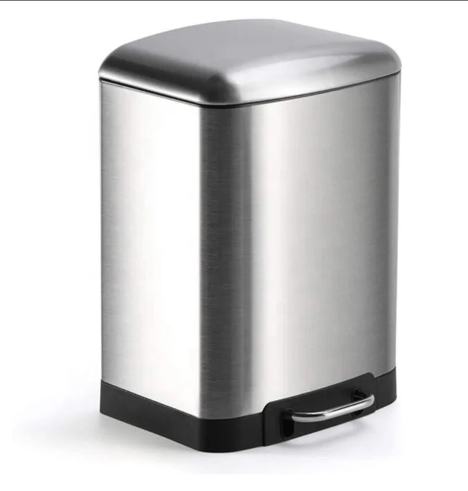 
Manufacture Foot Pedal Stainless Steel Rubbish Recycle Garbage Waste Trash Bin 6L with Soft-Close Lid 