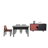 Dining table and chairs set for 6 seat folding out craft glass
